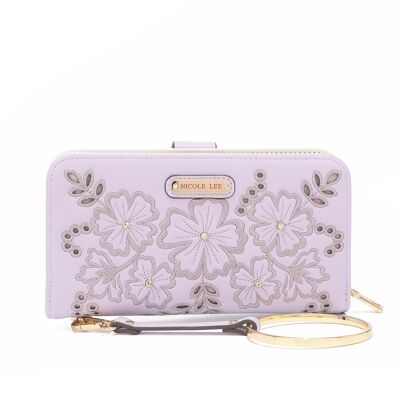 FASHION "FLORAL" ZIPPER WALLET - Lavender