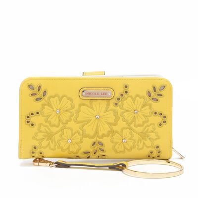 FASHION "FLORAL" ZIPPER WALLET - Yellow