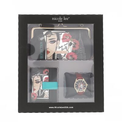 JUEGO DE 3 PIEZAS (CARTERA BANDOLERA, RELOJ, TARJETERO) - Love Me Half