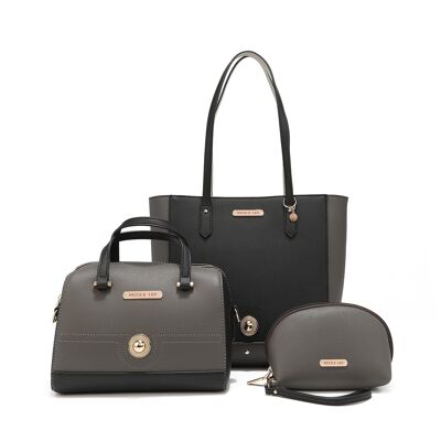 3 PIECE SET (SHOPPER, CROSSBODY, CASE) - Black