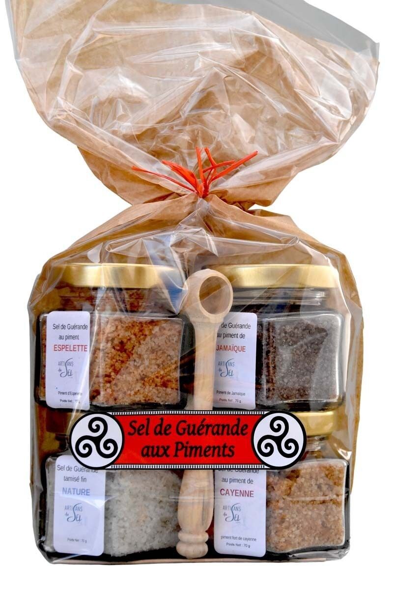 Lotto di sale di Guérande aromatizzato al peperoncino 4*70g | Artisans du Sel