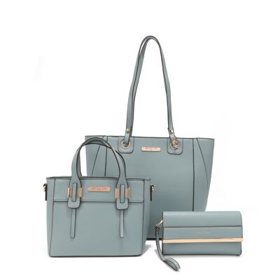 CONJUNTO DE 3 PIEZAS (Shopper, Bolso pequeño, Neceser) - Soft Blue