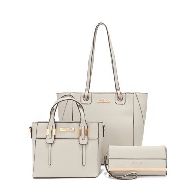 3 PIECE SET (Shopper, Small Bag, Toiletry Bag) - Bone