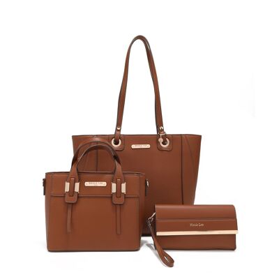 CONJUNTO DE 3 PIEZAS (Shopper, Bolso pequeño, Neceser) - Brown