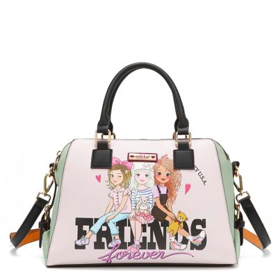 "BEST FRIENDS" TRIPLE ZIPPER HANDBAG