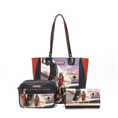 3 PIECE SET "TRAVEL IN FASHION" (SHOPPER BAG, CROSSBODY BAG, CASE)