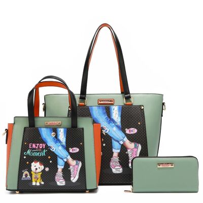 ENJOY EVERY MOMENT 3-PIECE SET (TOTE, CROSSBODY, WALLET)