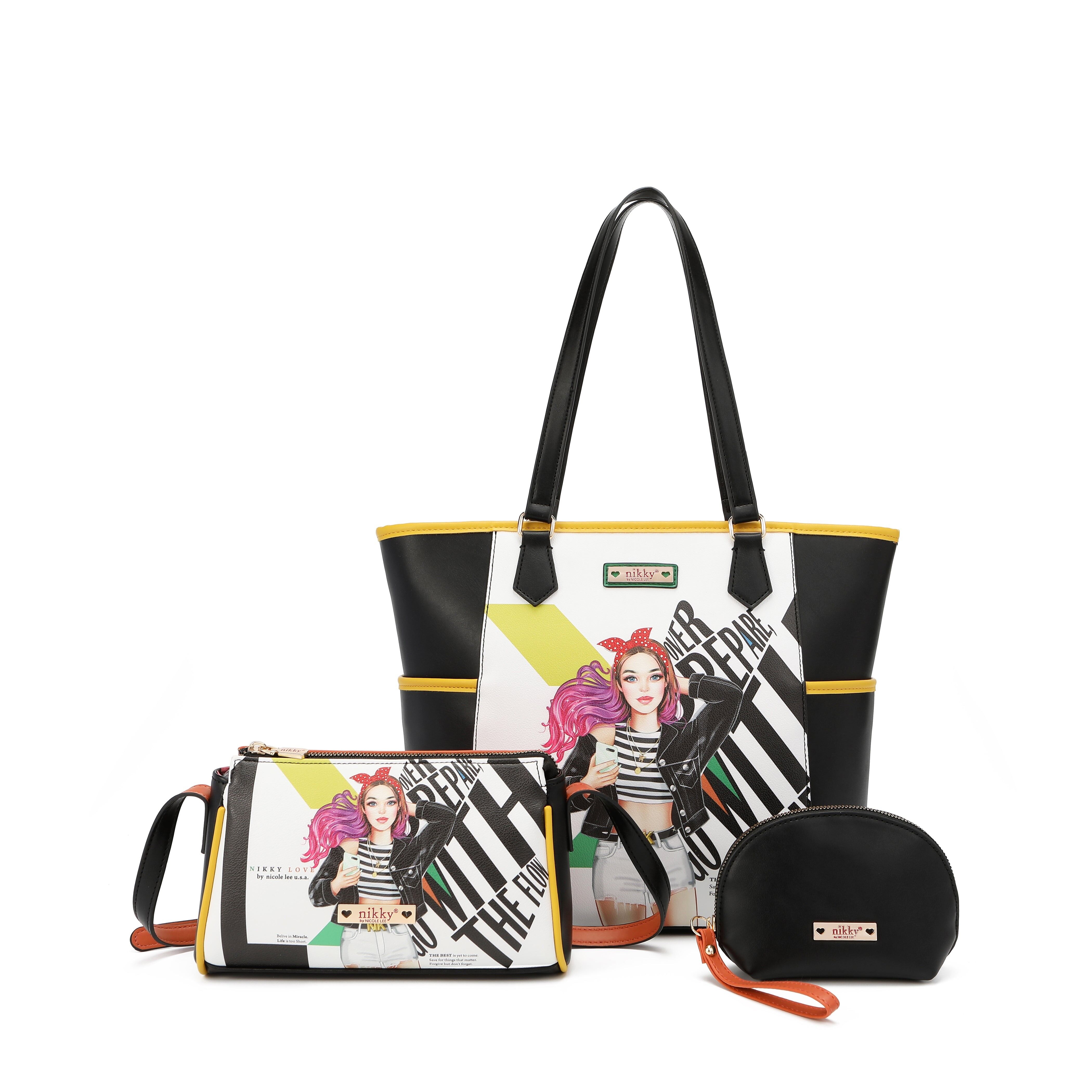 3-TEILIGES SET "COLLEGE GIRL" (SHOPPERTASCHE, UMHÄNGETASCHE, KULTURTASCHE)