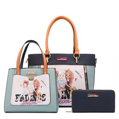 3 PIECE SET "BEST FRIENDS" (TOTE BAG, CROSSBODY BAG, WALLET)