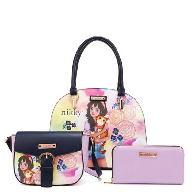 3 PIECE SET "LOVELY CLARA" (DOME BAG, CROSSBODY BAG, WALLET)
