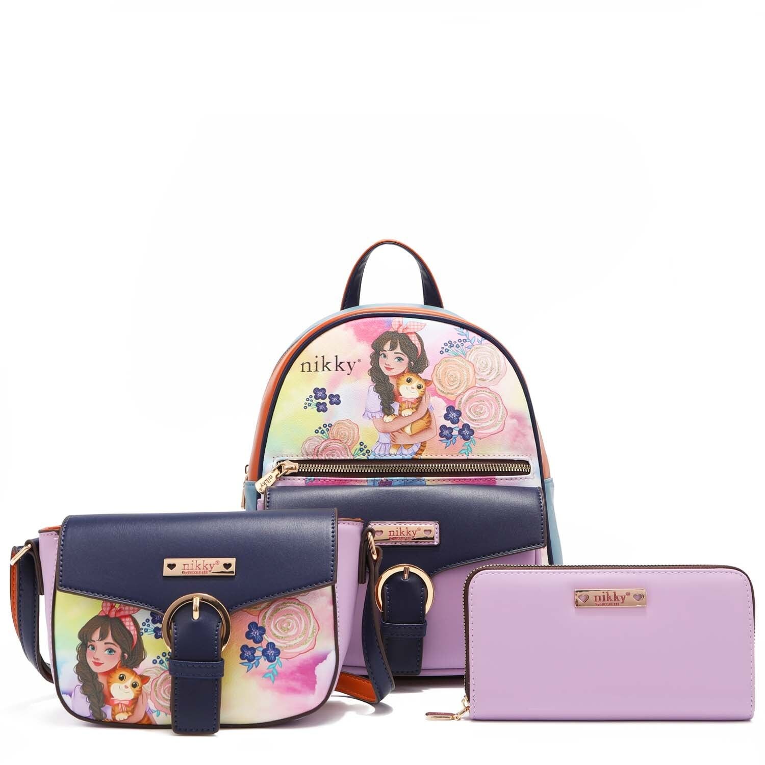 3-TEILIGES SET „LOVELY CLARA“ (RUCKSACK, CROSSBODY, GELDBÖRSE)