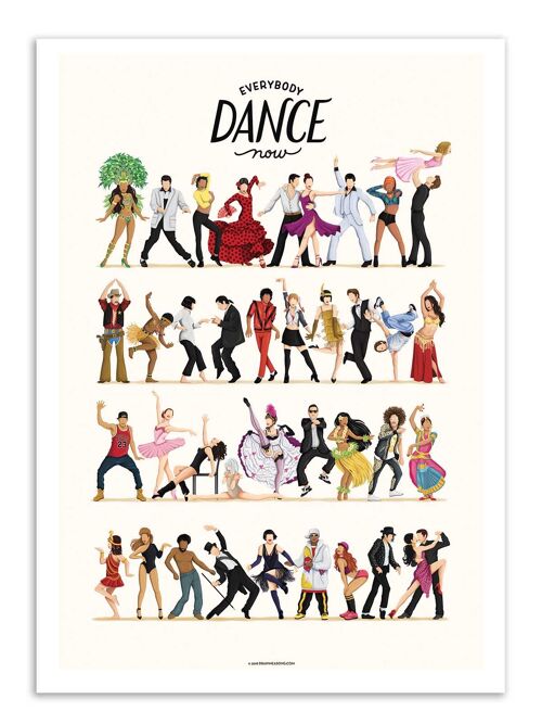 Art-Poster - Everybody Dance now - Nour Tohme-A3