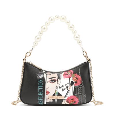 SHOULDER BAG WITH PEARL HANDLE - Love Me Half