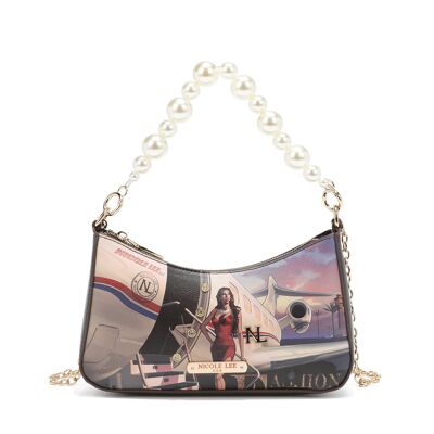 SHOULDER BAG WITH PEARL HANDLE - Travel In Fashion