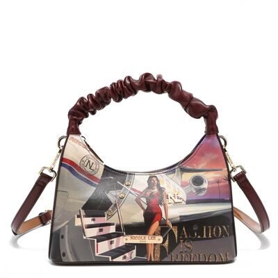 TOTE BAG WITH CRUMPLED RIBBON - Travel In Fashion