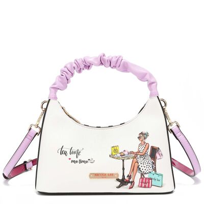 TOTE BAG WITH CRUMPLED RIBBON - Tea Time Me Time