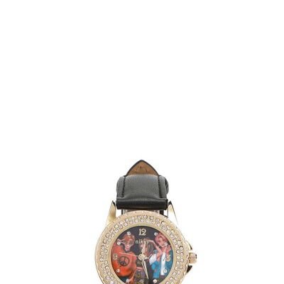 RELOJ MEDIANO DOBLE DIAMANTE "SIDNEY" - Pop Generation Black