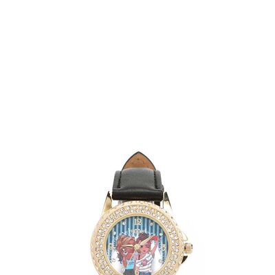 "SIDNEY" MEDIUM DOUBLE DIAMOND WATCH - Queenies Black