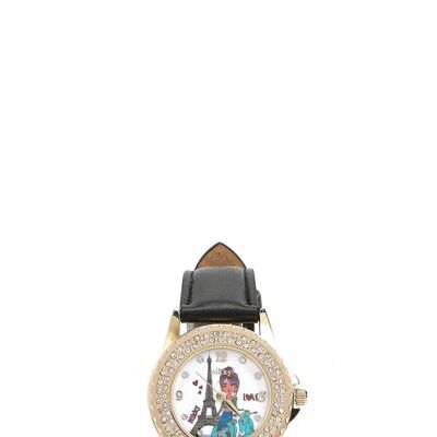 "SIDNEY" MEDIUM DOUBLE DIAMOND WATCH - Scooter Sophie Black