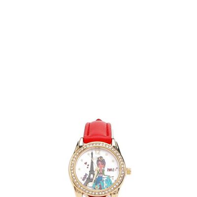 BOY WITH DIAMONDS "VIVIAN" WATCH - Scooter Sophie Red