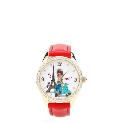 DIAMOND WATCH "OLIVIA" - Scooter Sophie Red