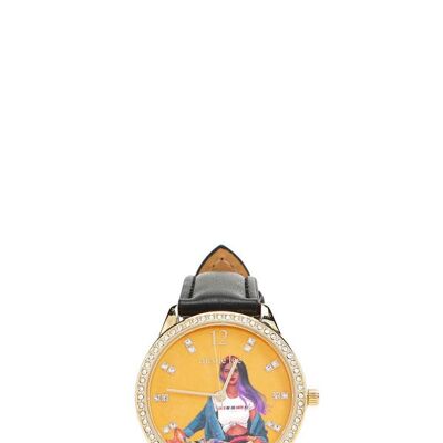 CLASSIC DIAMOND WATCH - Cozy Street In Milan Black