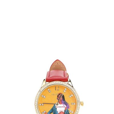 CLASSIC DIAMOND WATCH - Cozy Street In Milan Red