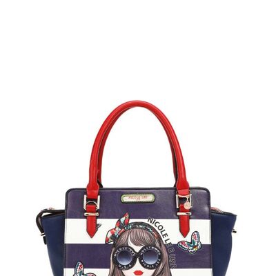JUDITH LOVES FLOWER STRUCTURED TOTE BAG