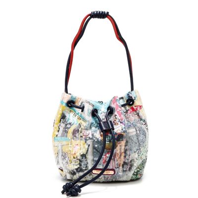 "COZY STREET IN MILAN" NYLON SEQUIN BAG