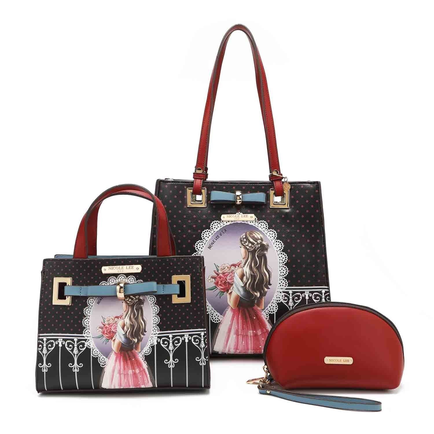 WAITING FOR YOU SET 3 PEZZI (Borsa Shopper, Borsa a Tracolla Mini Satchel, Borsa da Toilette)