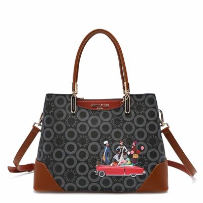 BOLSO SATCHEL "SMALL WORLD" - Black