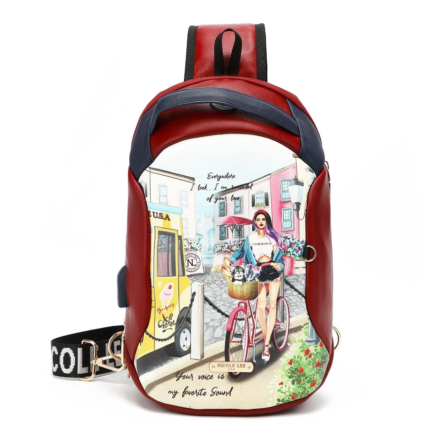 ZAINO SLING CON PORTA USB DI RICARICA E PRESA CUFFIE - Cozy Street A Milano