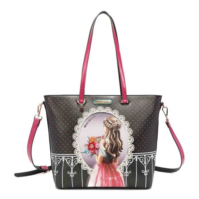 SHOPPER BAG WITH "WAITING FOR YOU" PRINT