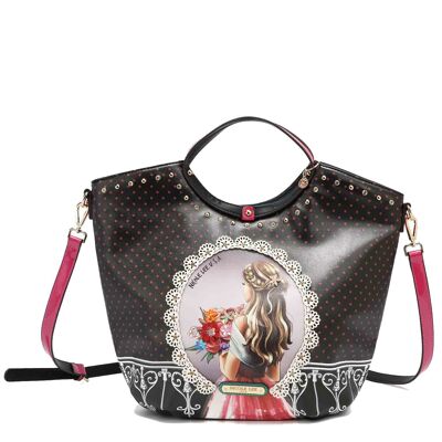 SATCHEL BAG WITH "WAITING FOR YOU" PRINT