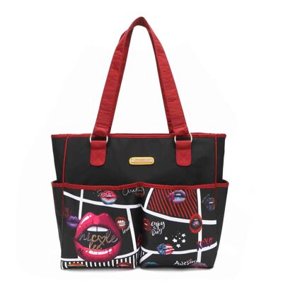MODERN MULTIFUNCTIONAL DIAPER BAG WITH CHANGING PAD - Sugar Lips