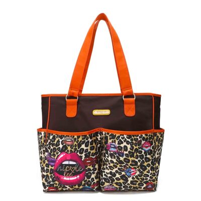 MODERN MULTIFUNCTIONAL DIAPER BAG WITH CHANGING MAT - Wild Lips
