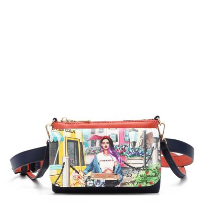 CONVERTIBLE BELT BAG WITH PRINTED CROSSBODY BAG - Cozy Street In Milan