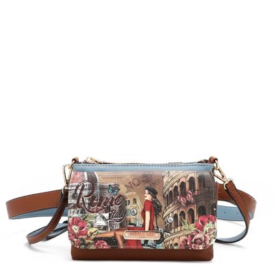 CONVERTIBLE BELT BAG WITH PRINTED CROSSBODY BAG - Memory Of Rome