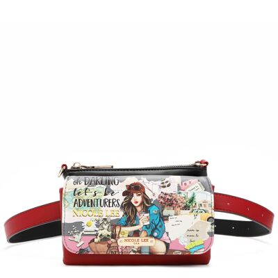CONVERTIBLE BELT BAG WITH PRINTED CROSSBODY BAG - Journey Of Stephanie