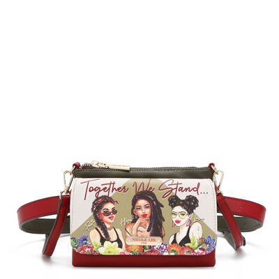 RIÑONERA CONVERTIBLE A BANDOLERA CON ESTAMPADO - Together We Stand