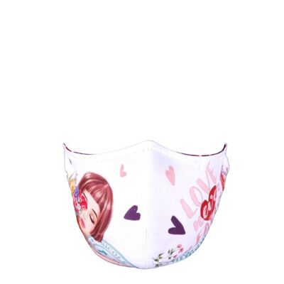 Face Mask With Synthetic Filter Print - Thinking Of You (White)