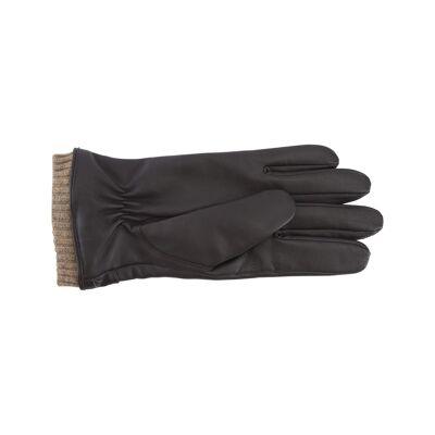 Chic leather gloves for men, dark brown
