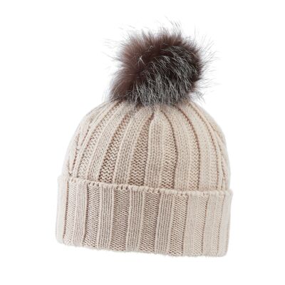 Gorro de mujer con pompón