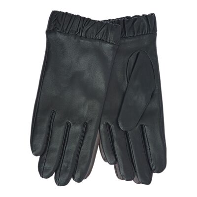 Smooth leather glove for women, black