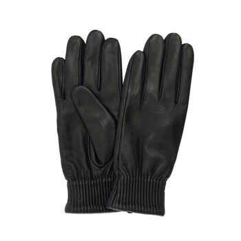 Gants en cuir lisse pour femme à large ceinture, cognac 2