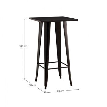 Table d'Appoint Haute Carrée Strong Dark 60x60x105cm Thinia Home 3