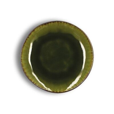 Meta dessert plate 20.5cm in green stoneware