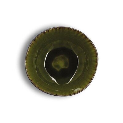 Meta bowl 17.5cm in green stoneware