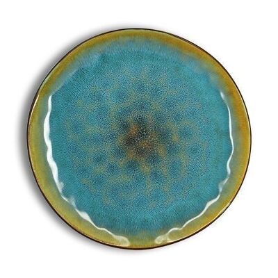Motala flat plate 27.5cm in blue stoneware