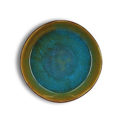 Motala cut plate 20cm in blue stoneware